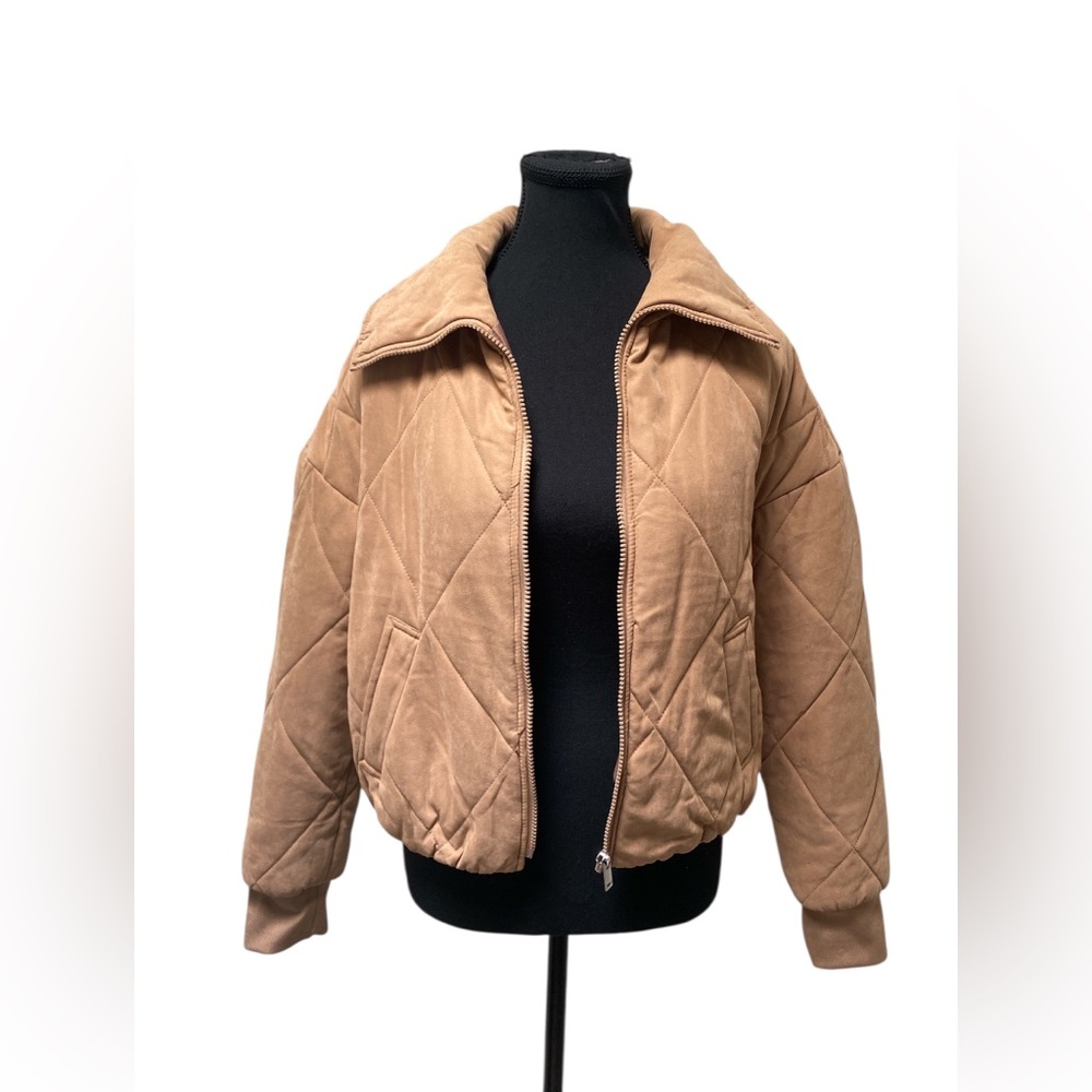 Ci Sono Tan Quilted Puffer Jacket M EUC